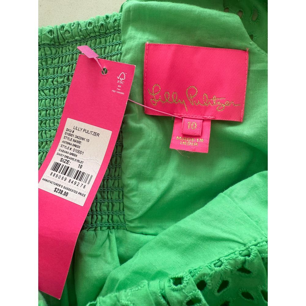 NWT Lilly Pulitzer Asteria Cabana Green Daisy Dreams Eyelet Dress - Picture 6 of 6